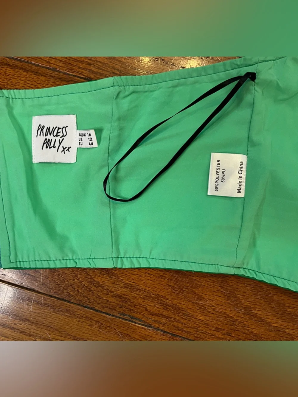 Princess Polly Green Faux Leather Corset Bustier Top Women’s AU/US 12 Clubwear - Picture 6 of 6